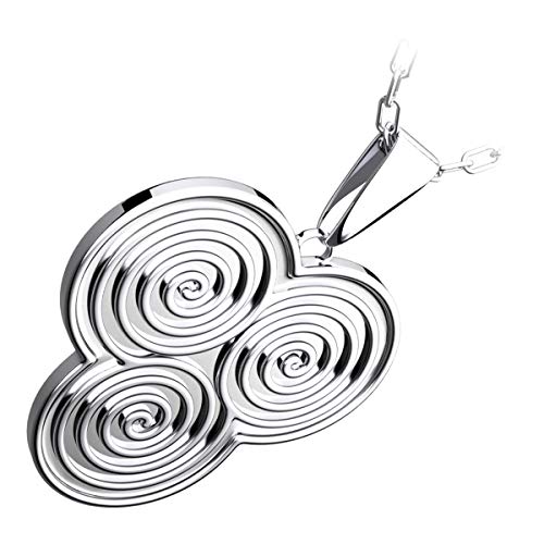 GWG Jewellery Sterling Silber Triskelion Dreifach keltisch Spirale Design, Doppelseitige Anhänger-Halskette von GWG Jewellery