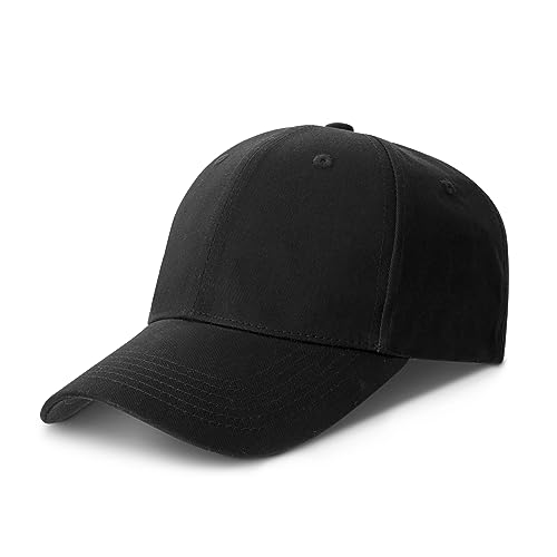 GWHOLE Kappe Schwarz Unisex Baseball Cap Damen Basecap Herren Verstellbar 100% Baumwolle von GWHOLE