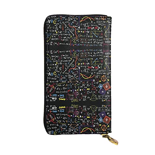 Kunst Gitarre Muster Männer Und Frauen Leder Brieftaschen Clutches Und Brieftaschen Weiches Leder Drucken Reißverschluss Multi Kartenfächer, Mathematikformel, Einheitsgröße, Classic von GWINDI