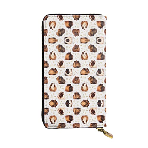 Meerschweinchen Herren Und Frauen Leder Geldbörsen Clutches Und Brieftaschen Weiches Leder Print Zip Multi Kartenfächer, Meerschweinchen, Einheitsgröße von GWINDI