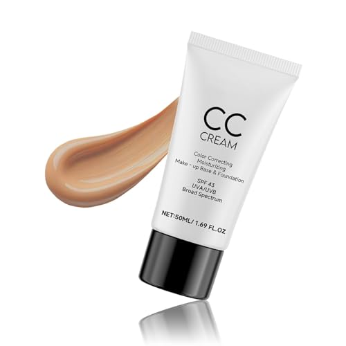 CC-Creme für ältere Frauen, Hauttonausgleichende CC-Creme für reife Haut, feuchtigkeitsspendend und pflegend, langanhaltend wasserfest, volle Deckkraft, LSF 43 über 60 von GWQYHFEN