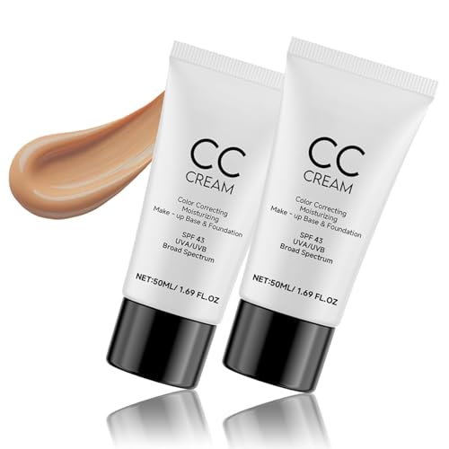 CC-Creme für ältere Frauen, Hauttonausgleichende CC-Creme für reife Haut, feuchtigkeitsspendend und pflegend, langanhaltend wasserfest, volle Deckkraft, LSF 43 über 60 von GWQYHFEN