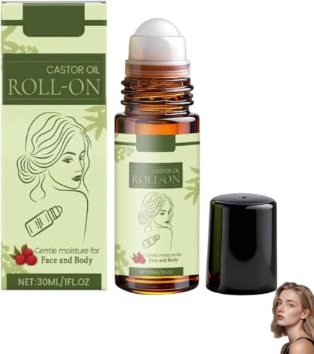 Kaltgepresstes Bio-Rizinusöl, Bio-Rizinusöl-Roll-on, spendet der Haut tiefenwirksam Feuchtigkeit, lindert Trockenheit, hellt die Haut auf, Körpermassagecreme für trockene Haut von GWQYHFEN