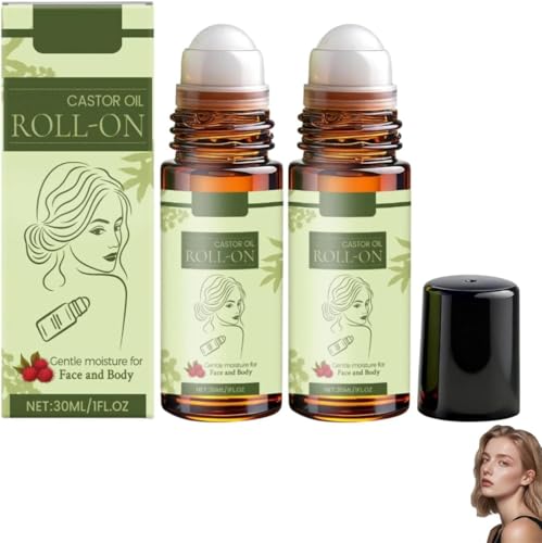 Kaltgepresstes Bio-Rizinusöl, Bio-Rizinusöl-Roll-on, spendet der Haut tiefenwirksam Feuchtigkeit, lindert Trockenheit, hellt die Haut auf, Körpermassagecreme für trockene Haut von GWQYHFEN