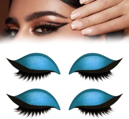 Lazy Eye Shadow Wimpern-Patch, wiederverwendbare 2-in-1-Augen-Make-up-Sticker mit künstlichen Wimpern und Lidschatten – ganz ohne Kleber für schnelles Make-up, für Party- und Alltagslooks von GWQYHFEN