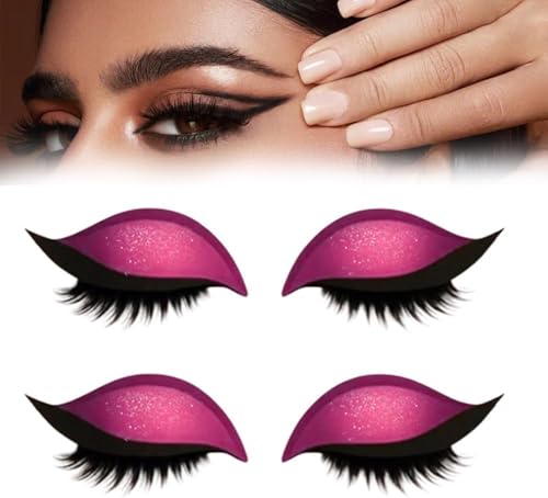 Lazy Eye Shadow Wimpern-Patch, wiederverwendbare 2-in-1-Augen-Make-up-Sticker mit künstlichen Wimpern und Lidschatten – ganz ohne Kleber für schnelles Make-up, für Party- und Alltagslooks von GWQYHFEN