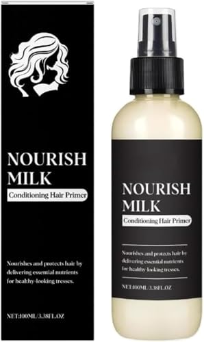 Nourish Milk Conditioning Hair Primer, Leave-In Spray für geschmeidiges, intensives Feuchtigkeitsspendendes, repariert geschädigtes und trockenes Haar und verleiht ihm mehr Glanz von GWQYHFEN