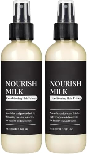 Nourish Milk Conditioning Hair Primer, Leave-In Spray für geschmeidiges, intensives Feuchtigkeitsspendendes, repariert geschädigtes und trockenes Haar und verleiht ihm mehr Glanz von GWQYHFEN