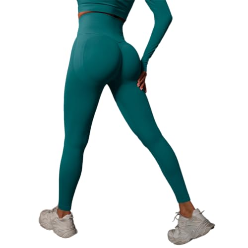 GWS SHOP Damen Leggings Sport Scrunch Butt Damen High Waist, Push Up Leggings Premium Qualität Elastisch Leggings (DE/NL/SE/PL, Alphanumerisch, M, Regular, Regular, Grün) von GWS SHOP