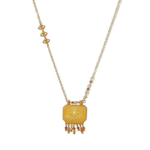 GWSGSFAS Boho Naturstein Charms Edelstahl Anhänger Halskette für Frauen Chic Retro Wasserdicht Trend Schmuck 1 GWSGSFAS Boho Naturstein Charms Edelstahl Anhänger Halskette für Frauen Chic Retro Wasserdicht Trend Schmuck 1 von GWSGSFAS