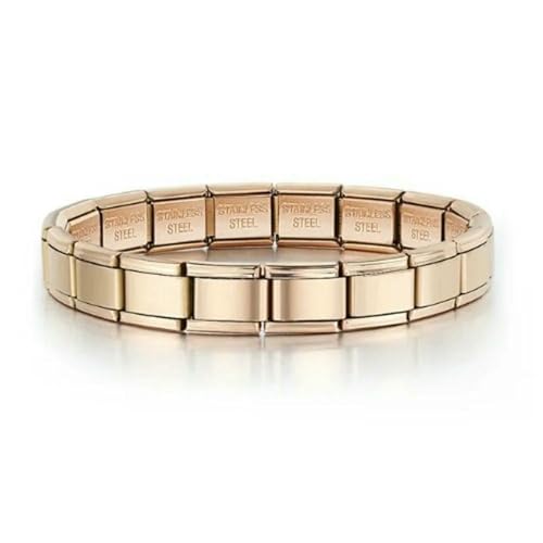 GWSGSFAS Damen-Schmuck, 9 mm breit, italienisches elastisches Charm-Armband, modischer Edelstahl-Armreif von GWSGSFAS