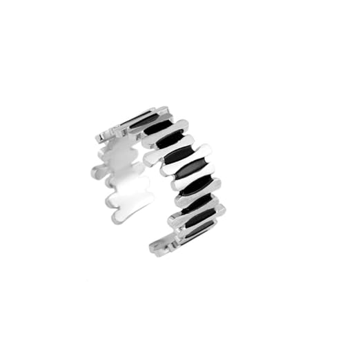 GWSGSFAS Edelstahl Dynamischer Musikring Disco Junge Mädchen Offener Ring Verstellbarer Ring, 9, Metall, Zirkonia GWSGSFAS Edelstahl Dynamischer Musikring Disco Junge Mädchen Offener Ring Verstellbarer Ring, 9, Metall, Zirkonia von GWSGSFAS