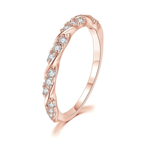 GWSGSFAS Einfacher Mini-Ring mit Mikro-Intarsien für Frauen, stapelbar, dünner Wellenring, 9, Metall, Zirkonia GWSGSFAS Einfacher Mini-Ring mit Mikro-Intarsien für Frauen, stapelbar, dünner Wellenring, 9, Metall, Zirkonia von GWSGSFAS