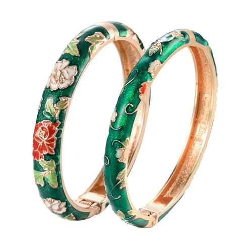 GWSGSFAS Emaillierte Armbänder für Damen, Blumen-Armreifen, inner diameter 60 mm, Harz GWSGSFAS Emaillierte Armbänder für Damen, Blumen-Armreifen, inner diameter 60 mm, Harz von GWSGSFAS