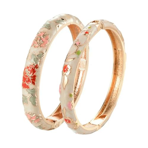 GWSGSFAS Emaillierte Armbänder für Damen, Blumen-Armreifen, inner diameter 60 mm, Harz GWSGSFAS Emaillierte Armbänder für Damen, Blumen-Armreifen, inner diameter 60 mm, Harz von GWSGSFAS