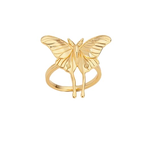 GWSGSFAS Exquisiter Mini-Schmetterlings-Zirkon mit Mikro-Intarsien, offener verstellbarer Ring für Damen, B-verstellbare Öffnung von GWSGSFAS