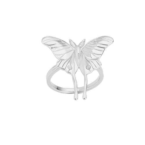 GWSGSFAS Exquisiter Mini-Schmetterlings-Zirkon mit Mikro-Intarsien, offener verstellbarer Ring für Damen, C-verstellbare Öffnung von GWSGSFAS