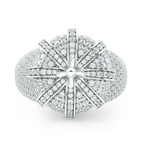 GWSGSFAS Full Diamond Crown Ring Herren Trendy Light Luxus Ring Diamant Hip Hop Ring Gold 10 von GWSGSFAS