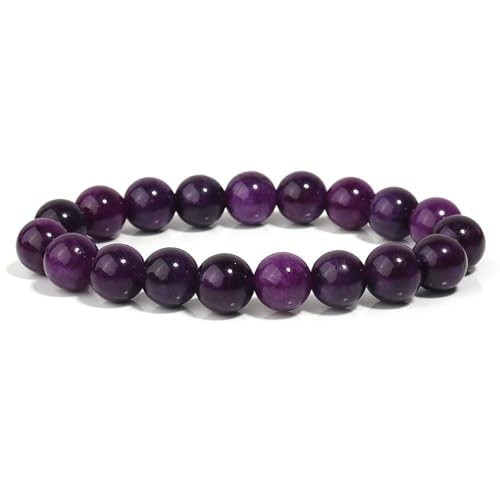 GWSGSFAS Rosa Chalcedon-Perlenarmband für Damen, optimierte Natursteinperlen, Yoga, Meditation, Schmuck, Geschenk für Freundin von GWSGSFAS