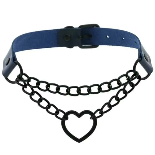 GWSGSFAS Vintage Herz Halskette Choker mit Kette Gothic Halsband Punk Cute Kawaii Chocker Harajuku Zubehör, Metall, Legierung GWSGSFAS Vintage Herz Halskette Choker mit Kette Gothic Halsband Punk Cute Kawaii Chocker Harajuku Zubehör, Metall, Legierung von GWSGSFAS