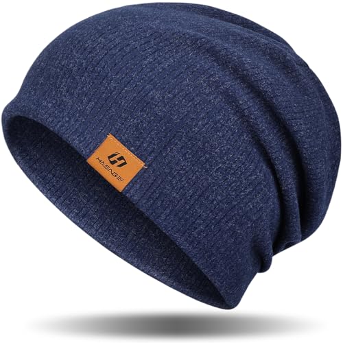 GXCROR Beanie Damen Mütze Herren Warm Slouch Beanie Mütze Unisex Weich Wintermütze Atmungsaktiv Mütze Damen Winter für Chemo, Skifahren, Laufen, Radfahren (Blau) von GXCROR