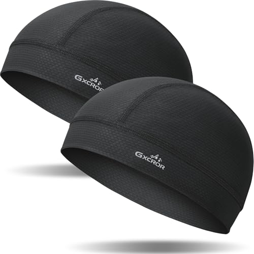 GXCROR Fahrradmütze Unter Helm Atmungsaktiv Helmmütze Fahrrad Cap Sommer Unterziehmütze für Herren Damen Leicht Cycling Cap für Radfahren Laufen Motorrad von GXCROR