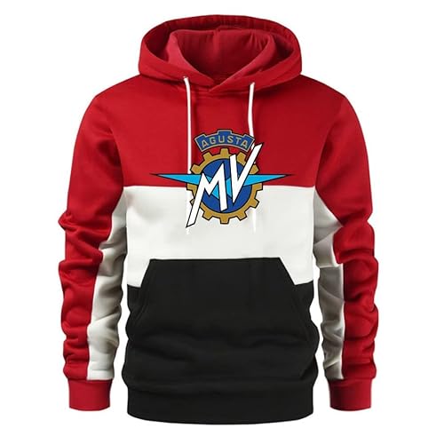 GXEBOPS Herren Hoodie MV_Agusta Baumwolle Colorblock Lässige Sportbekleidung Langarm Damen Kapuzenjacke Hoodies/B/XL von GXEBOPS