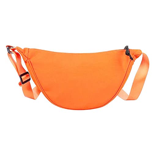 GXFCAI Nylon Crossbody Bag Hobo Sling Crescent Bag Fashion Schultertasche Dumpling Casual Verstellbar Kleine Frauen S Handtasche Tasche C2H1 Geldbörse, Orange, Einheitsgröße von GXFCAI