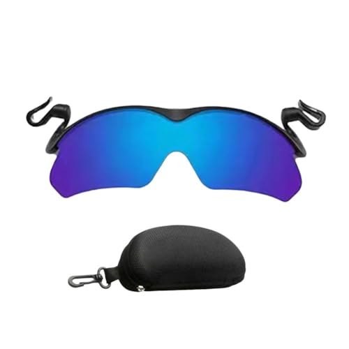 GXFCAI Polarisierte Outdoor-Sonnenbrille, UV-Schutz, Sonnenbrille, zum Anklippen, für Outdoor, Angeln, Radfahren, Reisen, Flip-On-Sonnenbrille für Herren, blau, Einheitsgröße von GXFCAI