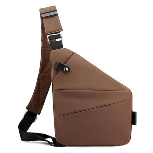 Wander Plus Anti-Diebstahl Reisetasche Anti-Diebstahl Crossbody Umhängetasche für Damen und Herren Slim Sling Bag, coffee, 31*20*23*1.5cm von GXFCAI