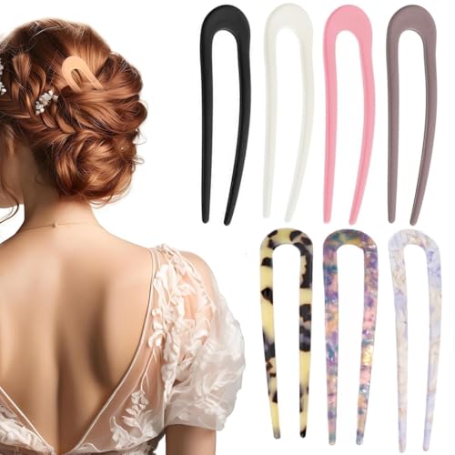 7 Stück Haarnadeln Bobby Pins U-förmige Haarnadeln Französischer Stil French Style hairpin Haarspangen Kopfschmuck für Frauen und Mädchen von GXGM