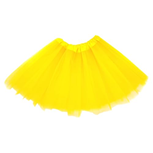 GXGM 1 Stück Tüllrock Gelb,Tutu-Rock, Tüllrock Mädchen,Netzrock,Erwachsene Modell 40cm,Damengeschenk,Geeignet für Halloween, Karneval, Ballett(Gelb) von GXGM