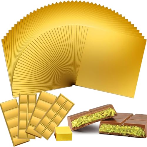 GXGM 100 Stück 20 X 20Cm Schokolade Verpackungen, Schokoladen Verpackung, Folie Papier Wrapper Goldene Aluminiumfolie, Für Diy Dekoration Und Aufbewahrung Von Handgefertigte GXGM 100 Stück 20 X 20Cm Schokolade Verpackungen, Schokoladen Verpackung, Folie Papier Wrapper Goldene Aluminiumfolie, Für Diy Dekoration Und Aufbewahrung Von Handgefertigte von GXGM