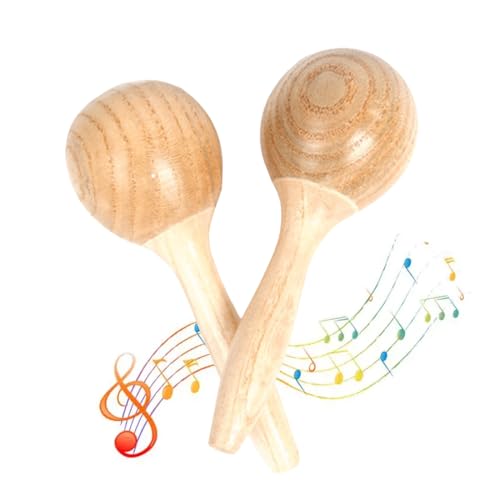GXGM 2 Stück Mini Maracas aus Holz für Kinder zum Selbermachen Rumba Shaker Hämmer Ei Shaker Kinder Maracas Rasseln von GXGM