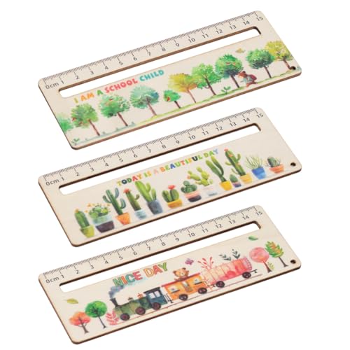 GXGM 3 Stück Lesehilfe Kinder 1 Klasse Lesehilfe 2024 Schulkind Personalisiert Holz Lesezeichen Leselineal zur Einschulung Kinder Schulanfang Geschenkidee Schultüten Füllung,B von GXGM