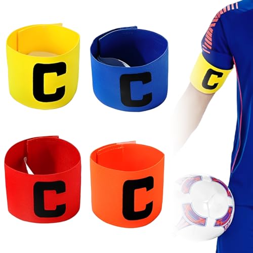 GXGM 4 Stück Kapitänsbinde Kinder, Kapitänsbinde Fussball, Verstellbare Kapitänsbinde Kinder Fussball, Spielführerbinde Elastic Kapitänsbinde Fussball für Kinder Erwachsene Junior Viele Sportarten von GXGM