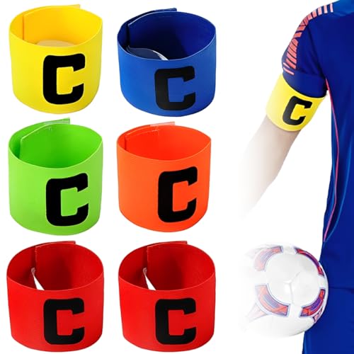 GXGM 6 Stück Kapitänsbinde Kinder, Kapitänsbinde Fussball, Verstellbare Kapitänsbinde Kinder Fussball, Spielführerbinde Elastic Kapitänsbinde Fussball für Kinder Erwachsene Junior Viele Sportarten von GXGM