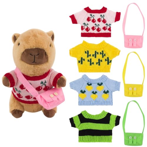GXGM 7 Stück Capybara Plüschtier Kleider, 23cm Capybara Kuscheltier Niedlichen Wasserschwein Kuscheltier Kleider, Stofftier-Wohndekoration für das Wohnzimmer von GXGM