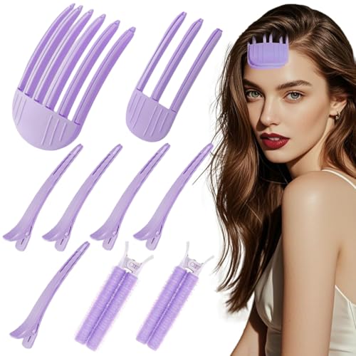GXGM 9 Stück Kopfhaut Kamm，Wind Shaping Comb Set For Voluminous Hairstyles,Fluffy Hair Neunteiliges，Effortless Hair Styling For Women, Flauschiges Haar-Neun-Teiliges Set(Lila,C) von GXGM