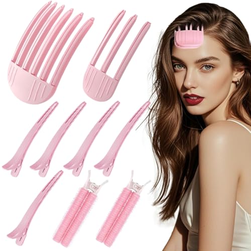 GXGM 9 Stück Kopfhaut Kamm，Wind Shaping Comb Set For Voluminous Hairstyles,Fluffy Hair Neunteiliges，Effortless Hair Styling For Women, Flauschiges Haar-Neun-Teiliges Set(Pink,B) von GXGM