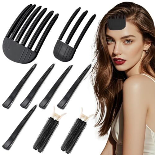 GXGM 9 Stück Kopfhaut Kamm，Wind Shaping Comb Set For Voluminous Hairstyles,Fluffy Hair Neunteiliges，Effortless Hair Styling For Women, Flauschiges Haar-Neun-Teiliges Set(Schwarz,A) von GXGM