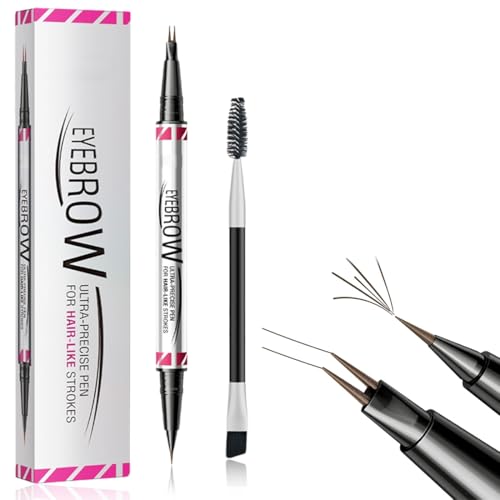 GXGM 2-in-1 Dual-Ended Microblading Augenbrauenstift, Wasserfest, Wischfest, Dark Brown, 1 Stück von GXGM