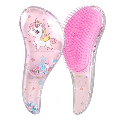 GXGM Haarbürste ohne Ziepen, Lockenbürste, Die Perfekte Detangler-Bürste für Locken, Glattes, Dickes, Dünnes Haar, Haarbürste für Kinder und Damen, Rosa Einhorn, 1 Stück GXGM Haarbürste ohne Ziepen, Lockenbürste, Die Perfekte Detangler-Bürste für Locken, Glattes, Dickes, Dünnes Haar, Haarbürste für Kinder und Damen, Rosa Einhorn, 1 Stück von GXGM