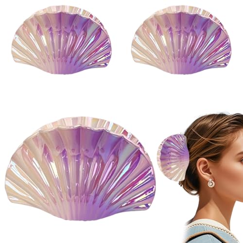 GXGM Haarspangen mit ausgehöhlten Muscheln in Farbverlaufsfarbe für Damen und Mädchen, 3 Stück (A) von GXGM