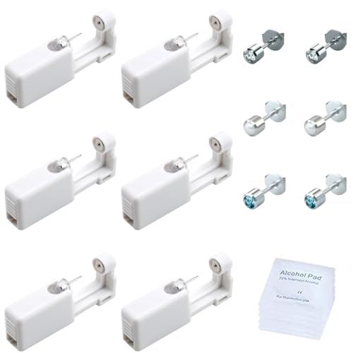 GXGM Lot de 6 Perceur D'oreille,Kit Percage Oreille,Pistolets de Piercing D'oreille Jetables, Indolore Outil de Perçage D'oreilles pour Filles Femmes et Homme Piercing Tragus Percing von GXGM