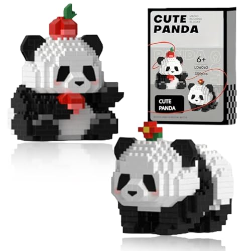 GXGM Panda Mini Bausteine Panda Klemmbausteine Building Block Sets Panda Bausteine Spielzeug Bricks Mini Bausteine Tiere Figuren Klemmbausteine 359 Stücke Baustein für Erwachsene, Kinder, 1 Karton von GXGM