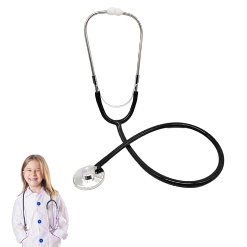 GXGM Spielzeug Stethoskop,Metall Stethoskop Kinder,Stethoskop,Analoges Stethoskop,Stethoskop aus Metall,Kinderspielzeug Stethoskop,Funktionsfähiges Stethoskop Spielzeug(Schwarz) von GXGM