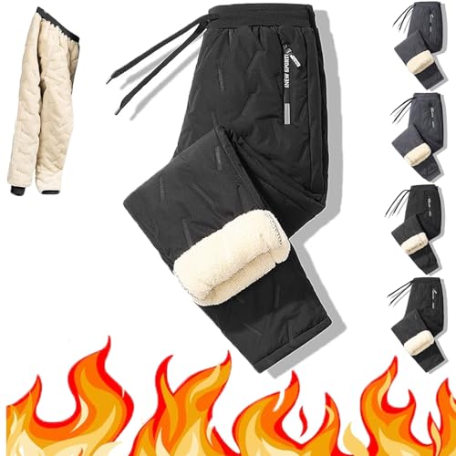 GXHNB Polar Supply Fleece Pants, Magulo Unisex Thermohose, Unisex Thermohose - Wasserdicht, Unisex Thermohose Von Magulo, Bleib Warm Und Trocken, Egal Bei Welchem Wetter (Schwarz Gerade,XL) von GXHNB