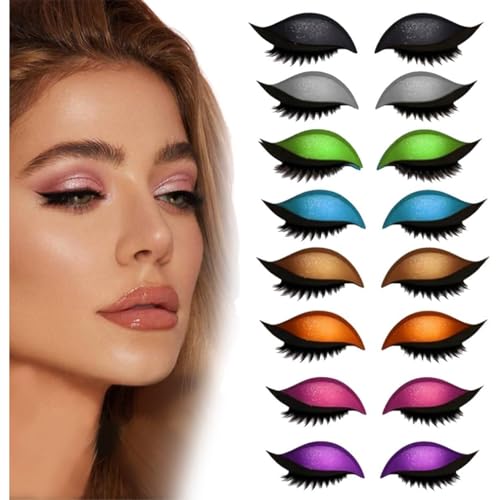 Lazy Eye Shadow Eyelash Patch, with False Lashes, Shadow, Eyeliner, for Quick Makeup, Party, and Daily Use (Color) von GXJIXf