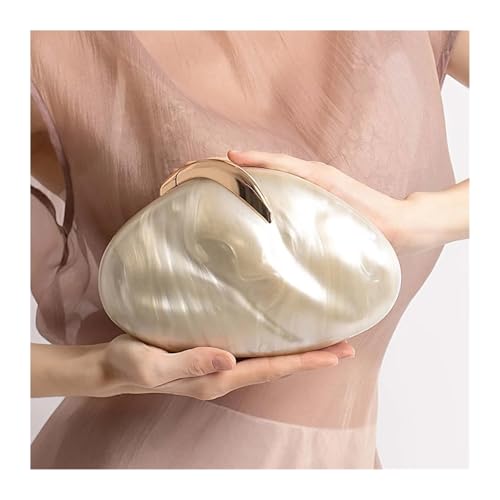 Blume Oval Eierschale Clutch Tasche Perle Beige Rahmen Geldbörse Frauen Hochzeit Abend Party Süße Elfenbein Handtasche Mini Strand Taschen(Blue) von GXMDSGZ
